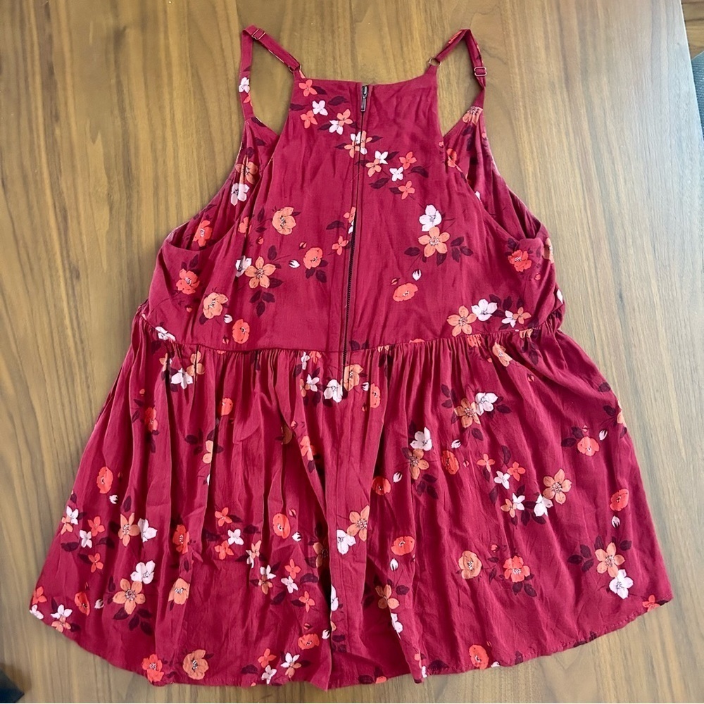 Torrid Red Floral Babydoll Top - Sleeveless V-Neck - Picture 3 of 5